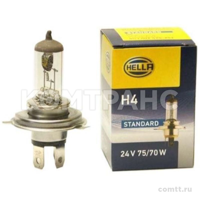 Автолампа 24V H4 75/70W Р43 8GJ002525251 Hella Автолампа 24V H4 75/70W Р43 8GJ002525251 Hella