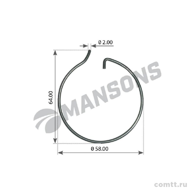 Кольцо стопорное крышки ступицы BPW ECO 6-9t проволочное 300170 Mansons Кольцо стопорное крышки ступицы BPW ECO 6-9t проволочное 300170 Mansons