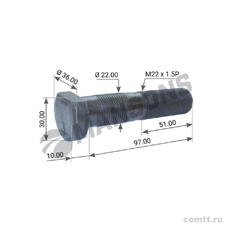   BPW (L=107/97/52, M22x1,5)   300204 Mansons