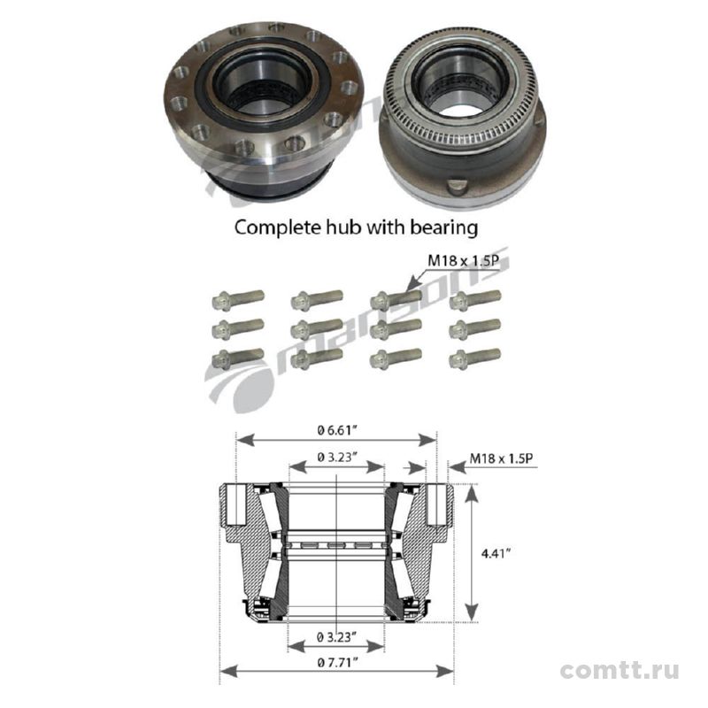 Ступица колеса SAF SKRB 9019/9022 (дисковыйтормоз) с болтами 600143 Mansons Ступица колеса SAF SKRB 9019/9022 (дисковыйтормоз) с болтами 600143 Mansons