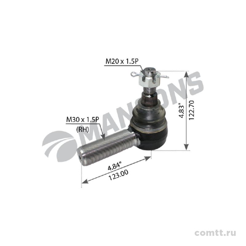 Наконечник рулевой тяги RHT Volvo F10/16 900237 Mansons Наконечник рулевой тяги RHT Volvo F10/16 900237 Mansons