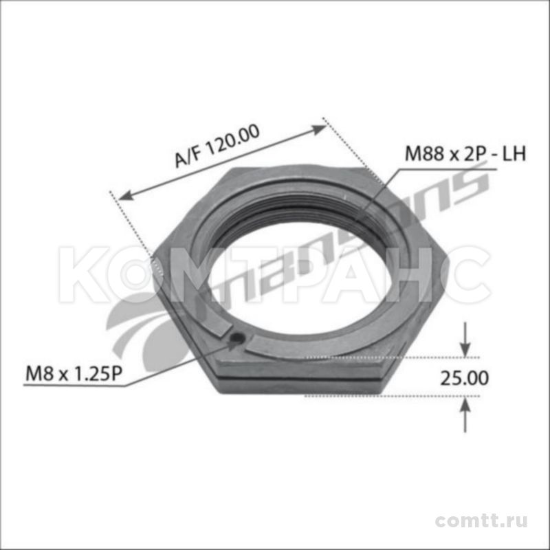 Гайка оси SMB левая M88x2 H=24 SW120 CLN005 Mansons Гайка оси SMB левая M88x2 H=24 SW120 CLN005 Mansons