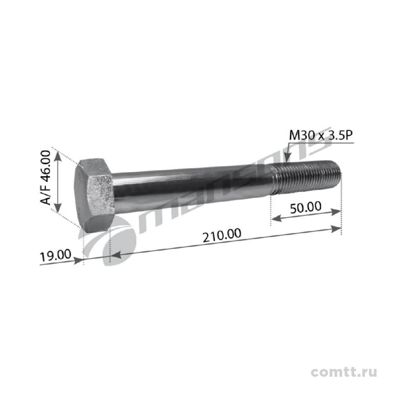 Болт М30*210 сайлентблока M30210 Mansons Болт М30*210 сайлентблока M30210 Mansons
