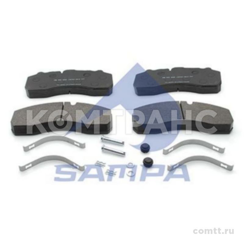 Колодки тормозные 29061 (MB Actros, Scania 4s) с крепежом 096605 Sampa Колодки тормозные 29061 (MB Actros, Scania 4s) с крепежом 096605 Sampa