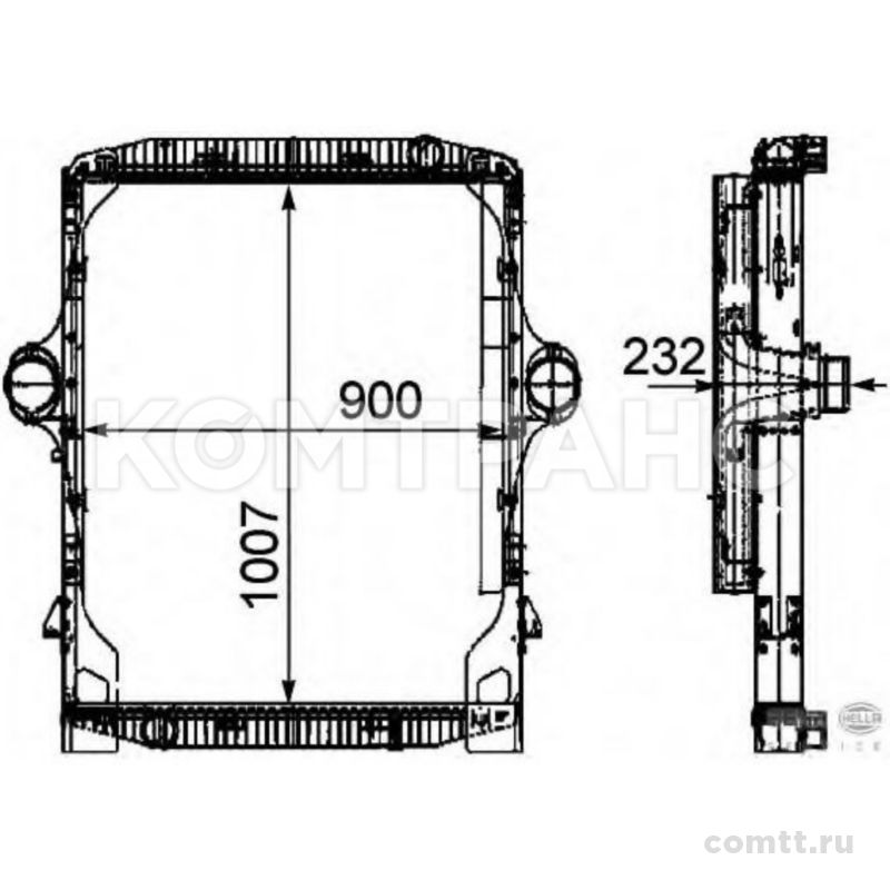 Радиатор водяной IVECO Eurotech/Eurostar Cursor 10 (модуль охлаждения) Снят с производства 8MK376722161 Hella Радиатор водяной IVECO Eurotech/Eurostar Cursor 10 (модуль охлаждения) Снят с производства 8MK376722161 Hella