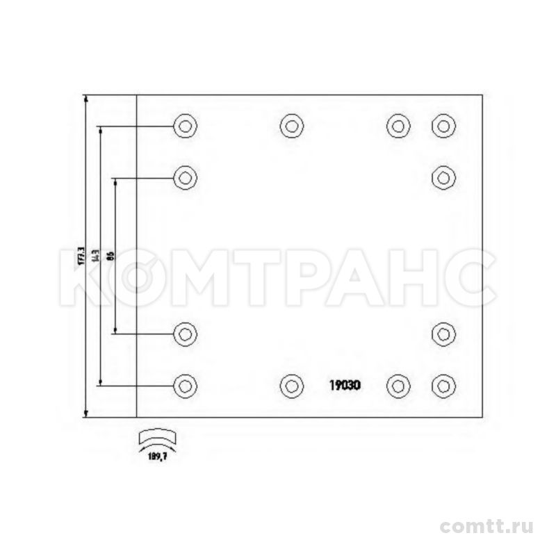 Накладки тормозные 19030-33 1-й ремонт ROR LM, Inter419x178 1903002 Textar Накладки тормозные 19030-33 1-й ремонт ROR LM, Inter419x178 1903002 Textar
